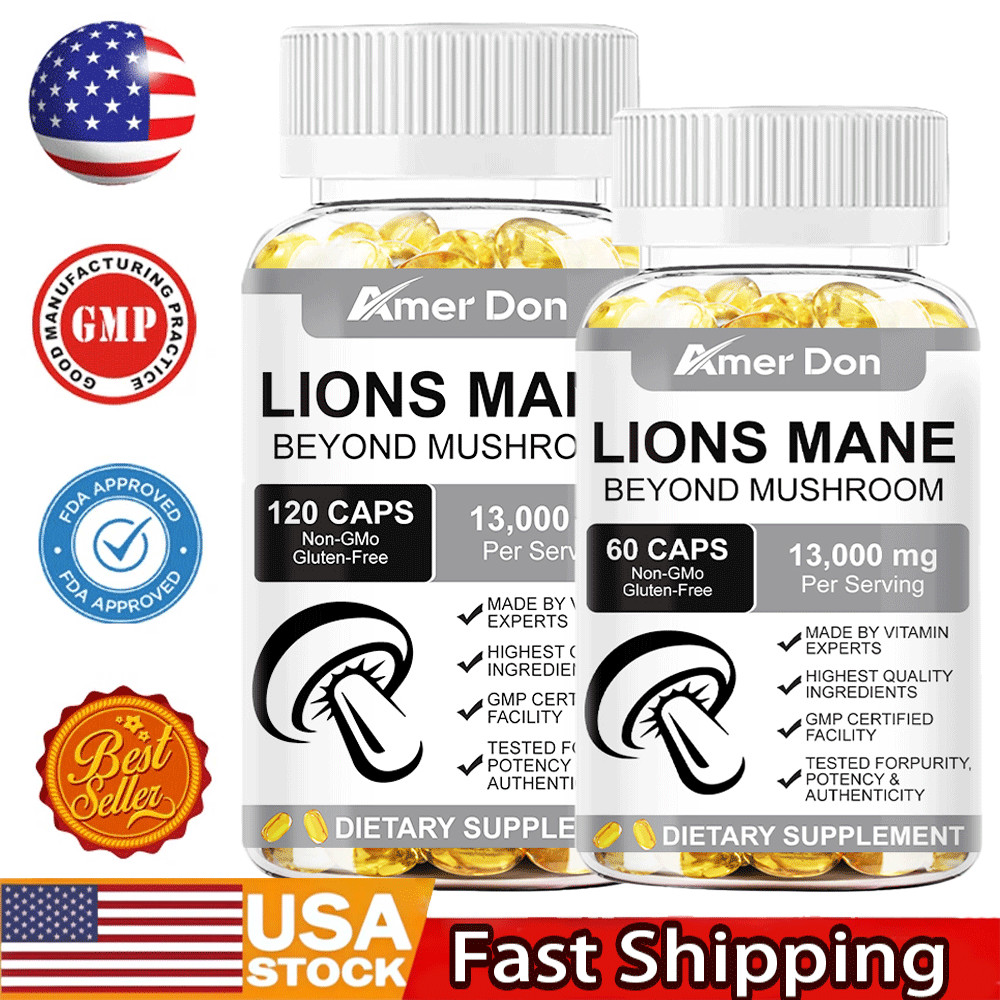 13000mg Mushroom Complex Supplement Lions Mane, Reishi, Shiitake, Chaga,Maitake
