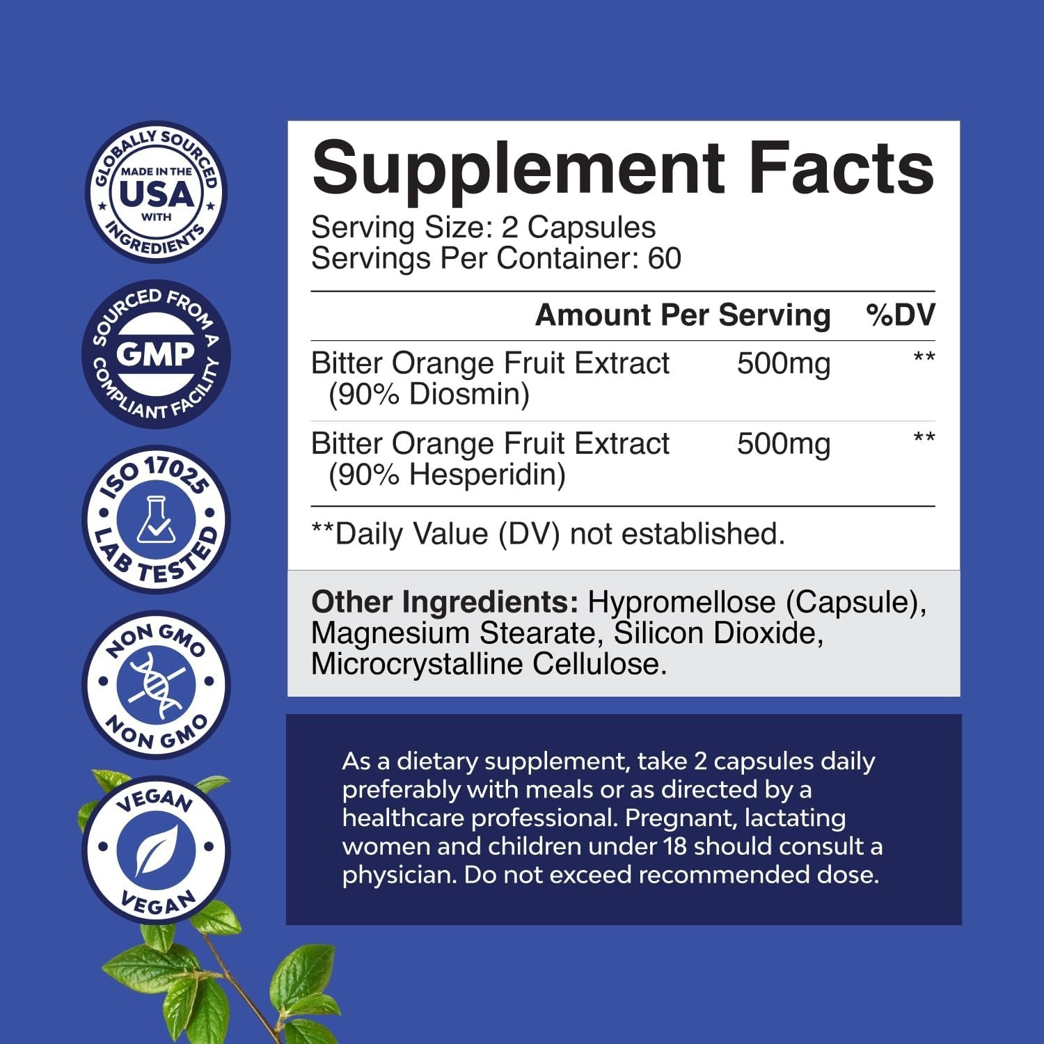 Diosmin Hesperidin 1000mg Complex for Enhanced Circulation – 120 Capsules