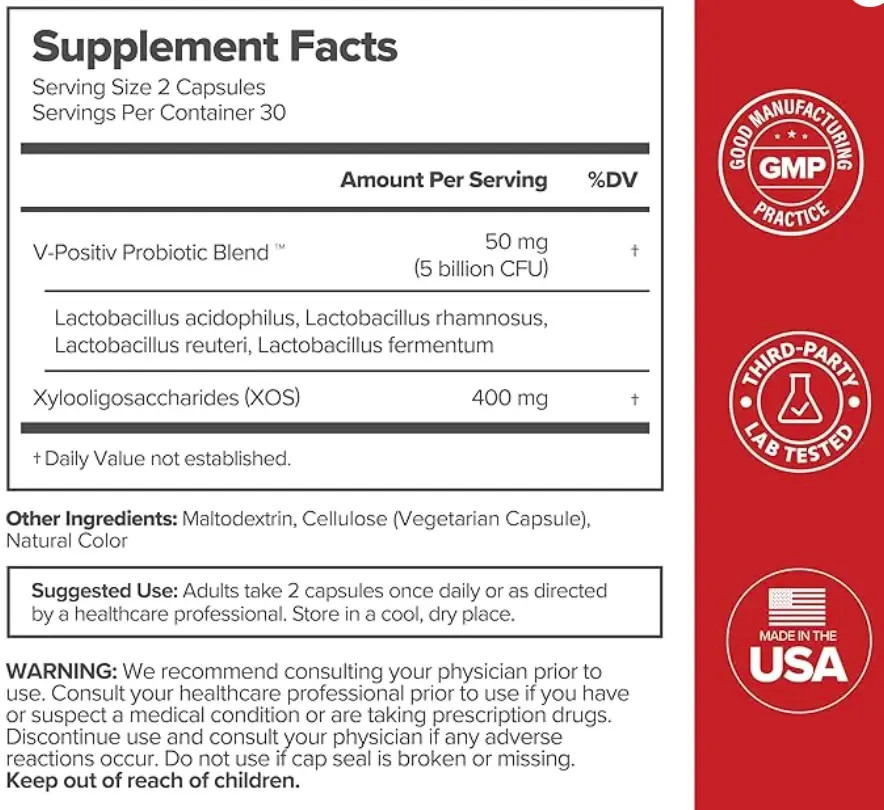 URO Women’s Probiotics 60 Capsules Prebiotic Vaginal pH Balance Support Suppleme