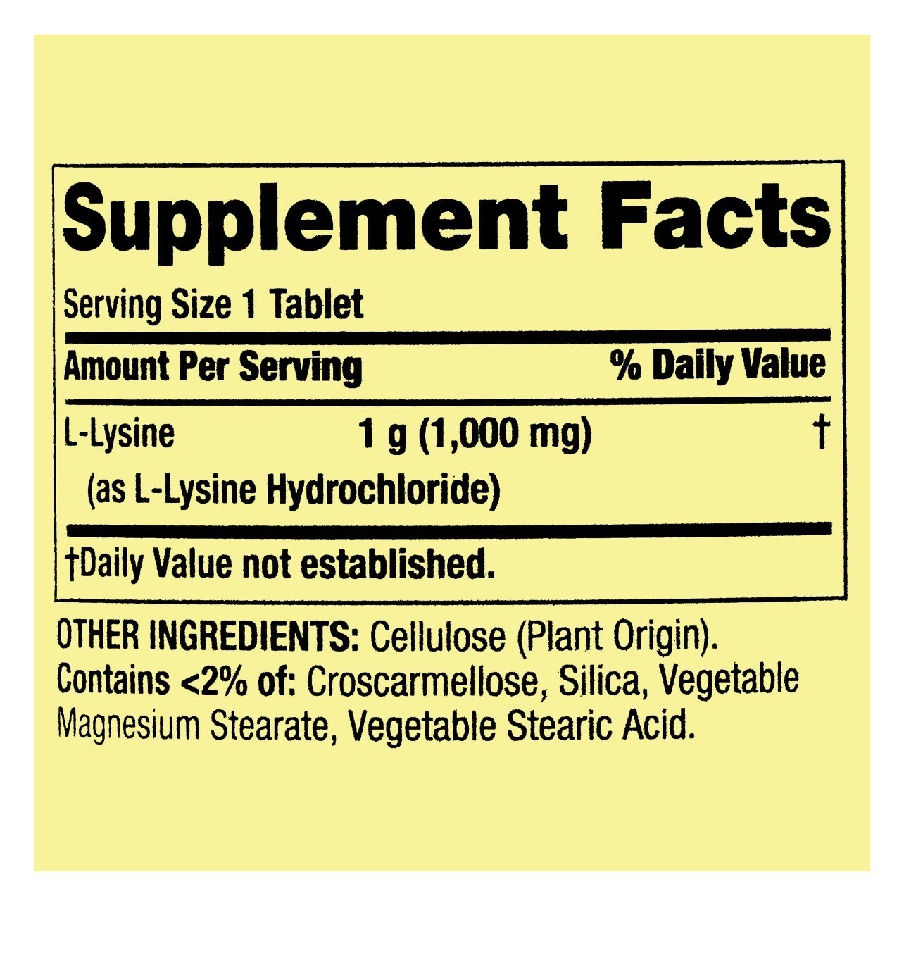 Spring Valley L-lysine Tablets 1000 mg 100 Tablets Fresh Stock Free Shipping
