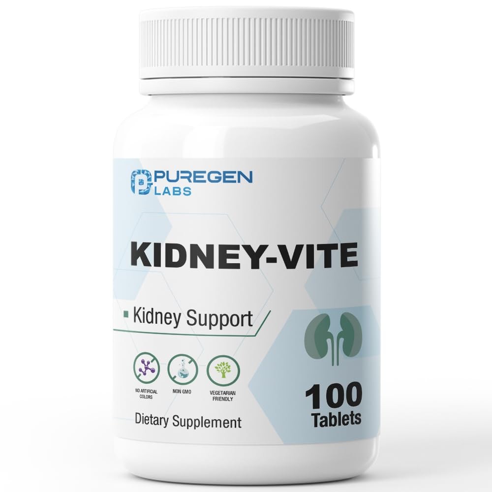 Puregen Labs Kidney-Vite | Premier Kidney, Renal 100 Count (Pack of 1)