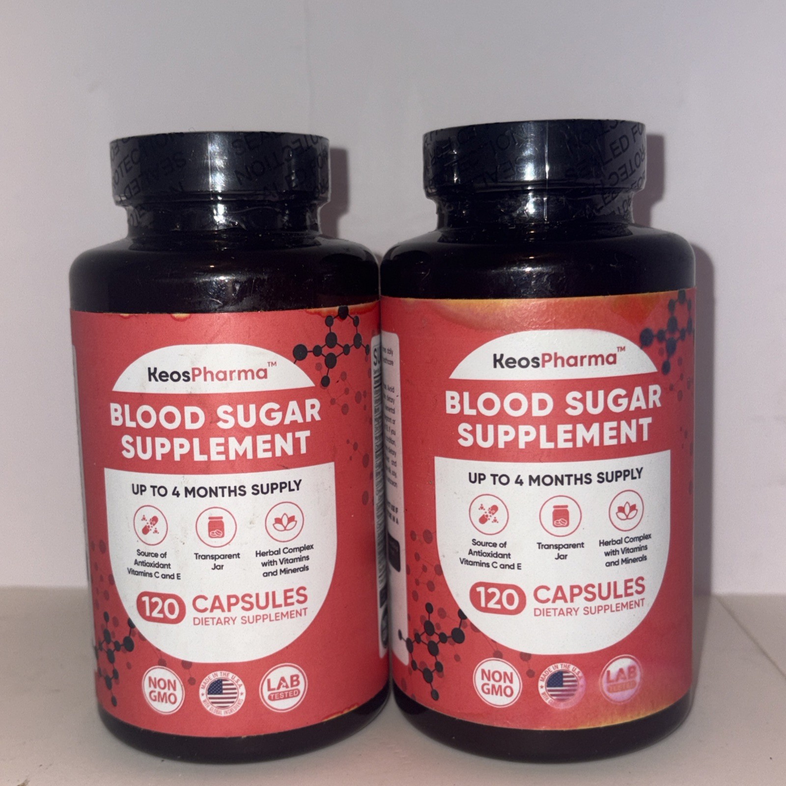 KeosPharma Blood Sugar Supplement, 120 capsules. Exp: 07/2026 Two Pack