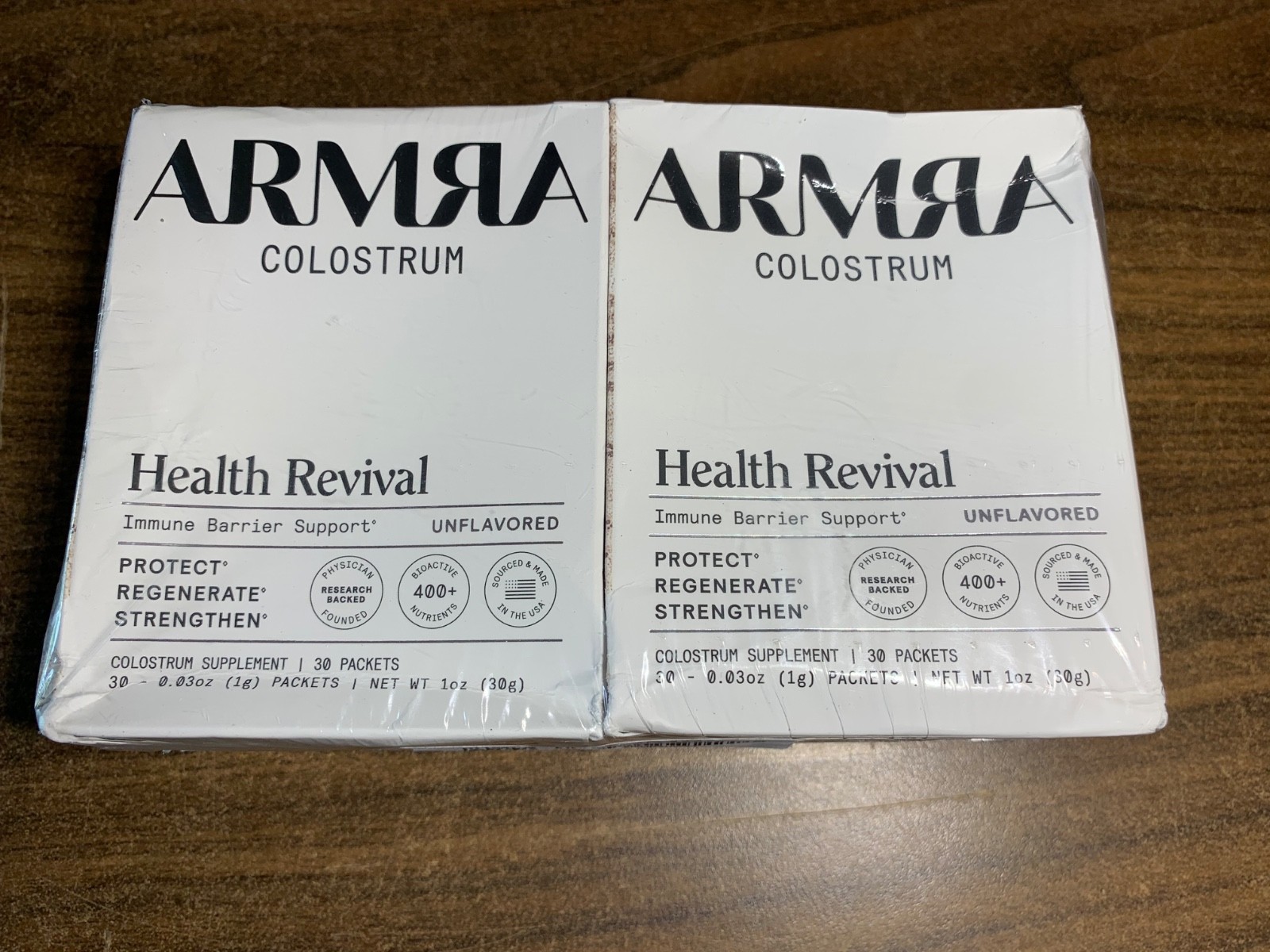 FOR 2 ARMRA Colostrum Immune Revival Unflavored 30 Packets Each EXP 10/2026+ NEW