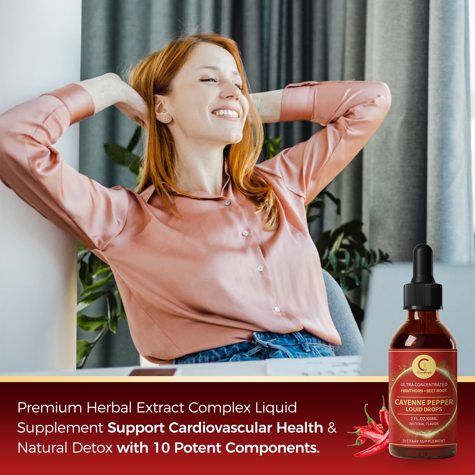 Cayenne Pepper Supplement Liquid Drops Metabolism & Support Weight Management