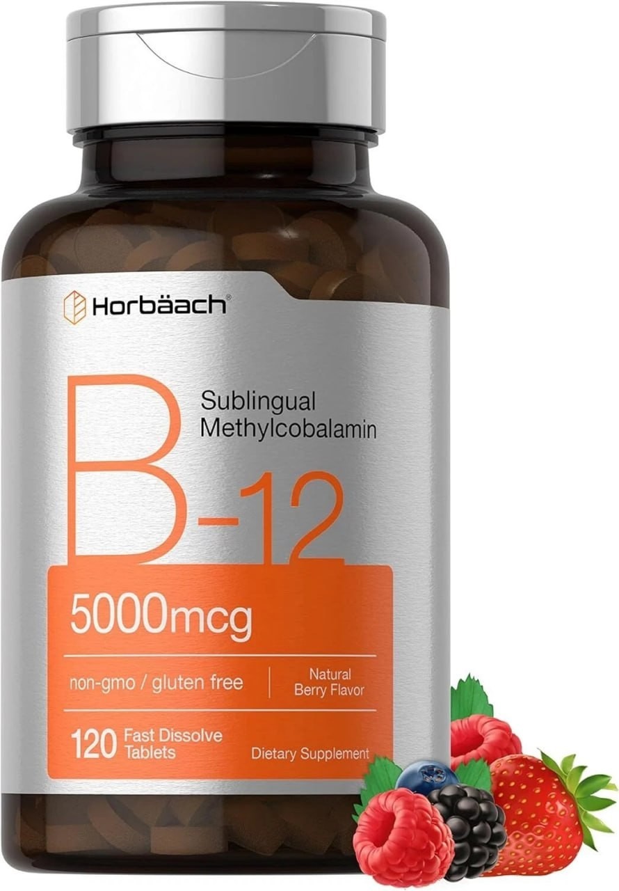 B12 Sublingual Methylcobalamin | 5000mcg | 120 Dissolvable Tablets | by Horbaach