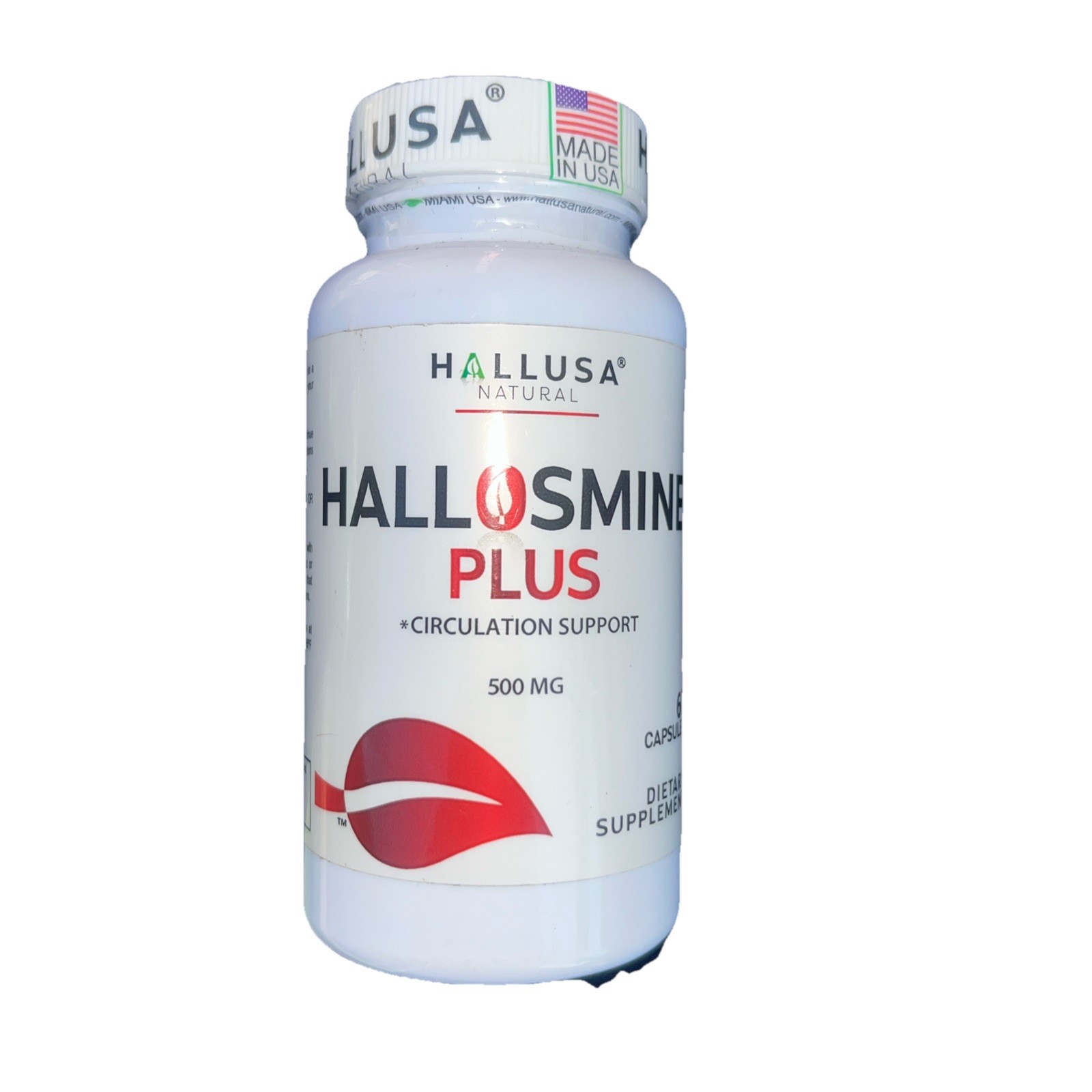 HALLOSMINE PLUS Diosmin 500mg, 60 capsules + FREE Varicose Veins Cream 4 oz