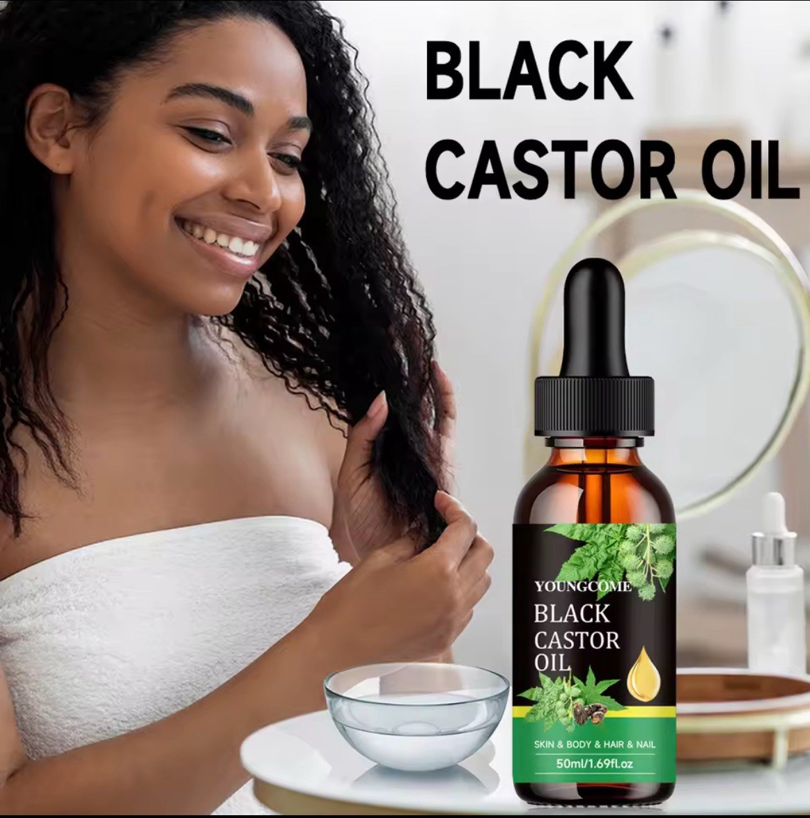 60ml Organic Black Castor Oil – Hair Growth, Strengthens Hairline, Skin & Body.
