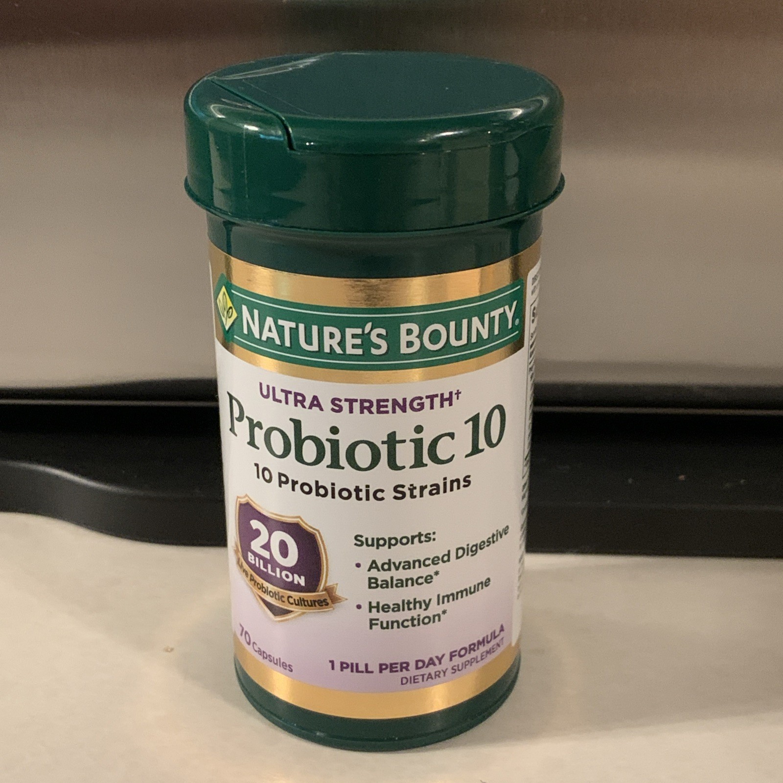 Nature’s Bounty Ultra Strength Probiotic 10 Capsules 70 Ct Digestive BB 6/26