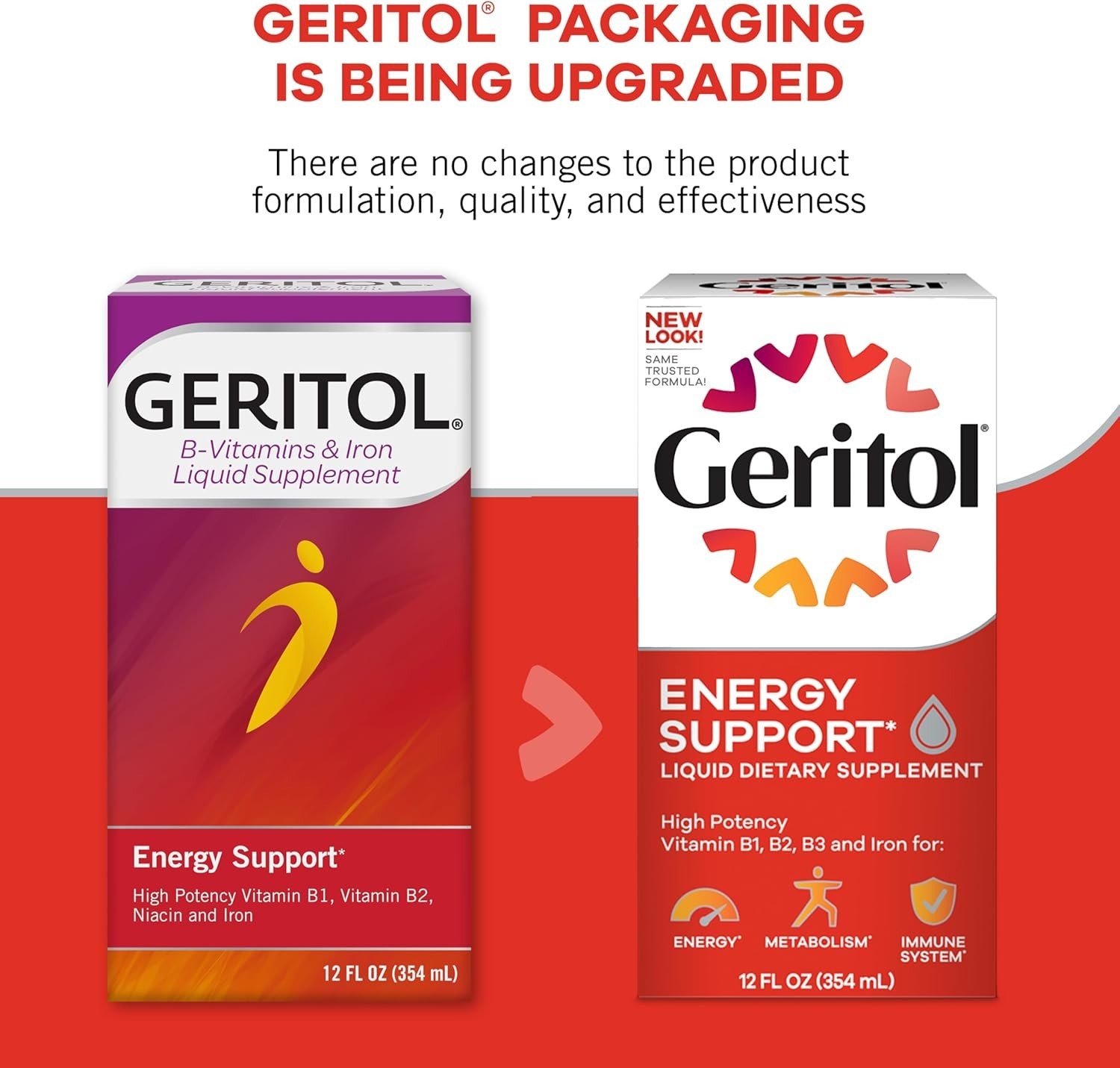 Pack Of 2 Geritol Liquid B-Vitamins & Iron Supplement 12 oz ( 354 ml ) Each