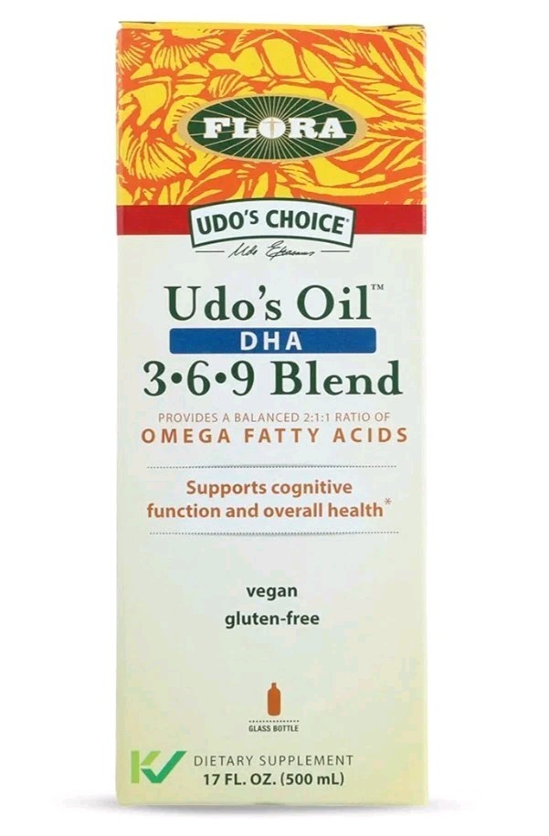 Flora Udo’s Oil DHA 3-6-9 Blend Omega Fatty Acids Cognitive Function 17 fl.oz