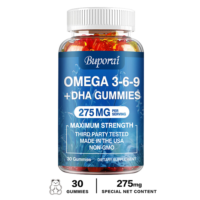 Omega 3 6 9 + DHA Gummies – Joint & Cardiovascular Health, Brain & Eye Health