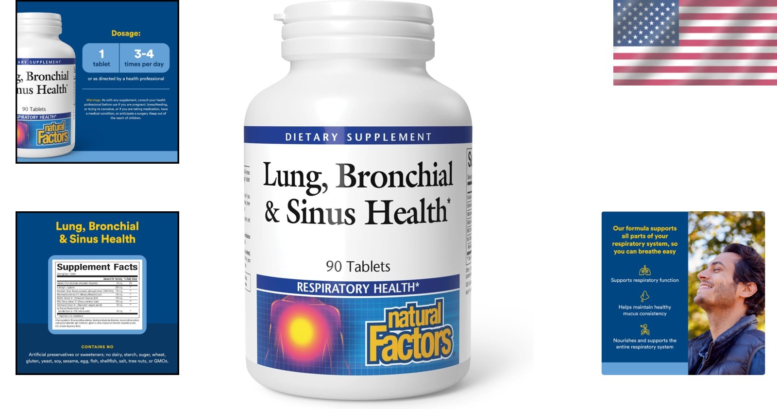 Immune-Boosting Lung & Sinus Supplement – 90 Tablets with Wild Cherry Extract