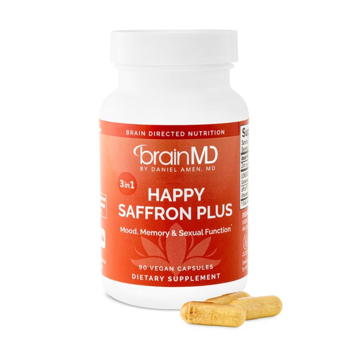 BrainMD Happy Saffron – Saffron & Curcumin for Mood & Memory, 90ct