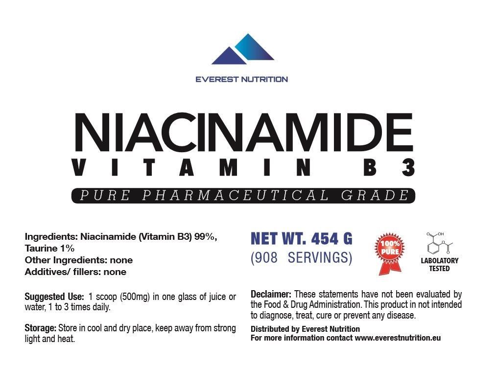 VITAMIN B3 NIACINAMIDE NICOTINAMINDE 100% PHARMACEUTICAL QUALITY POWDER