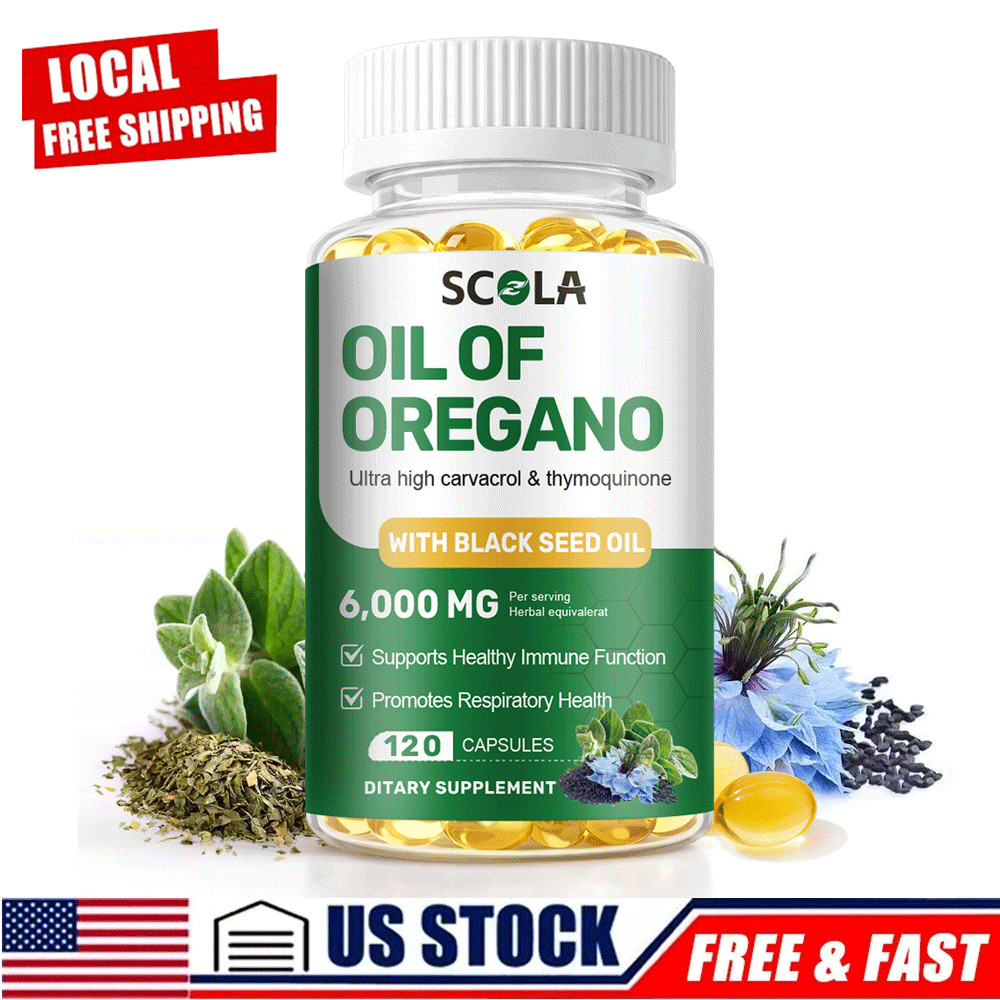 Oregano Oil 6000mg Softgels Capsules Caps Pills Contains Carvacrol Immue Support