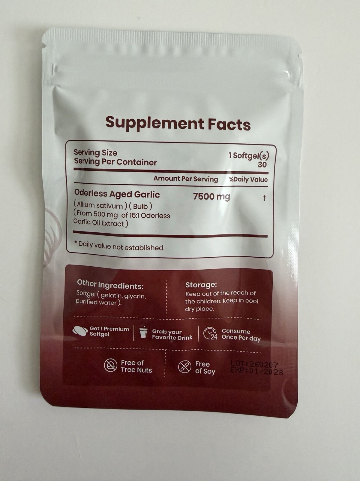 Elaré Odorless Aged Garlic Extract 7500mg 30 Softgels Exp 01/2028 New Sealed