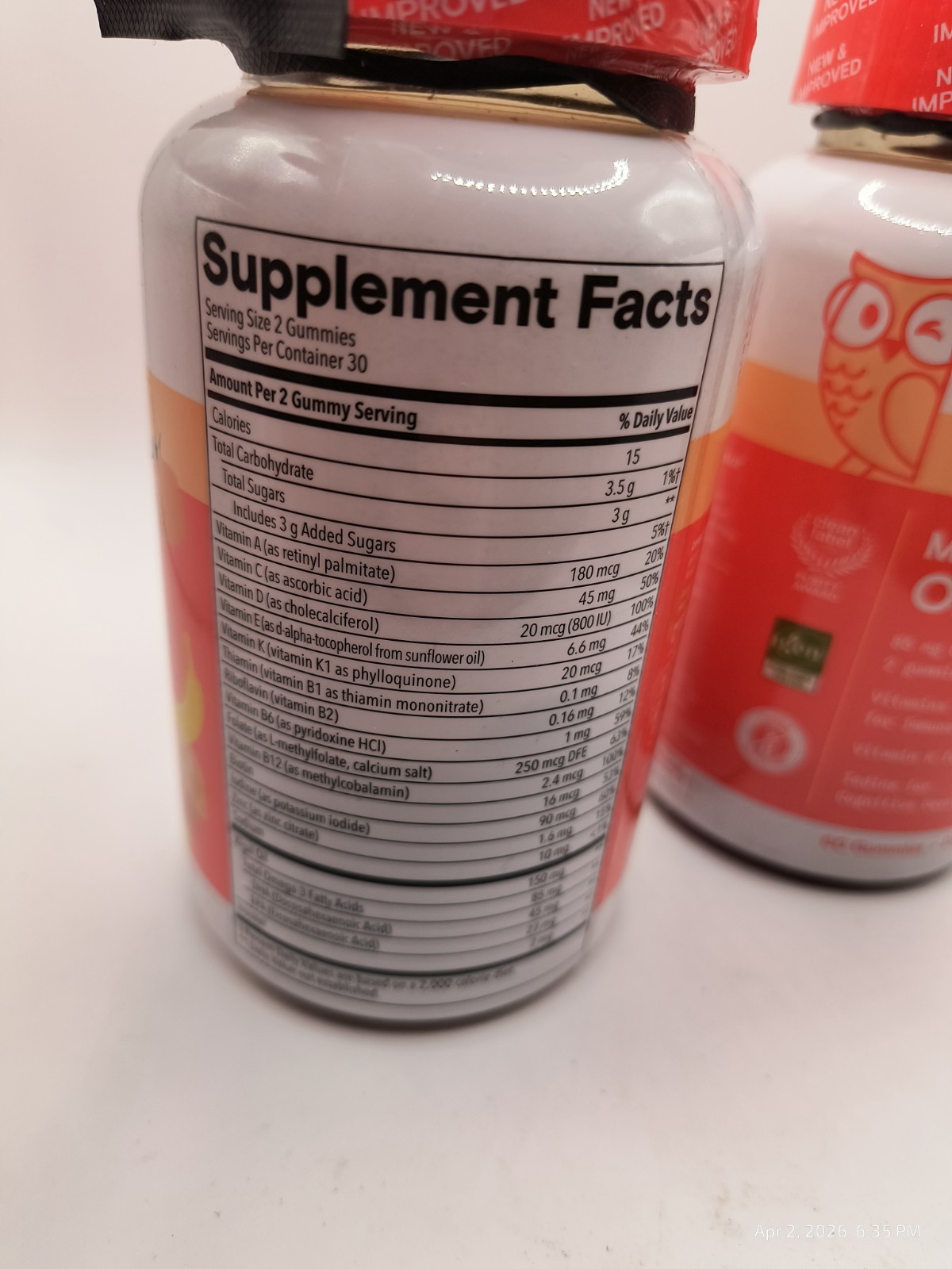 2 Bottles Smarty Pants Kids Plus Multi & Omegas 60 Gummies Each EXP 1/27