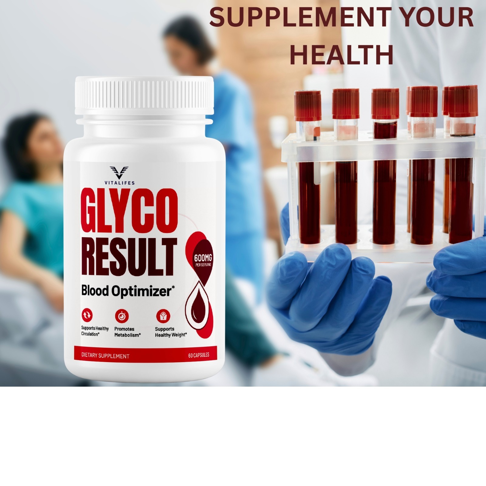 (5 Pack) Glyco Result Advanced Blood Health Support Formula GlycoResult 300 Caps