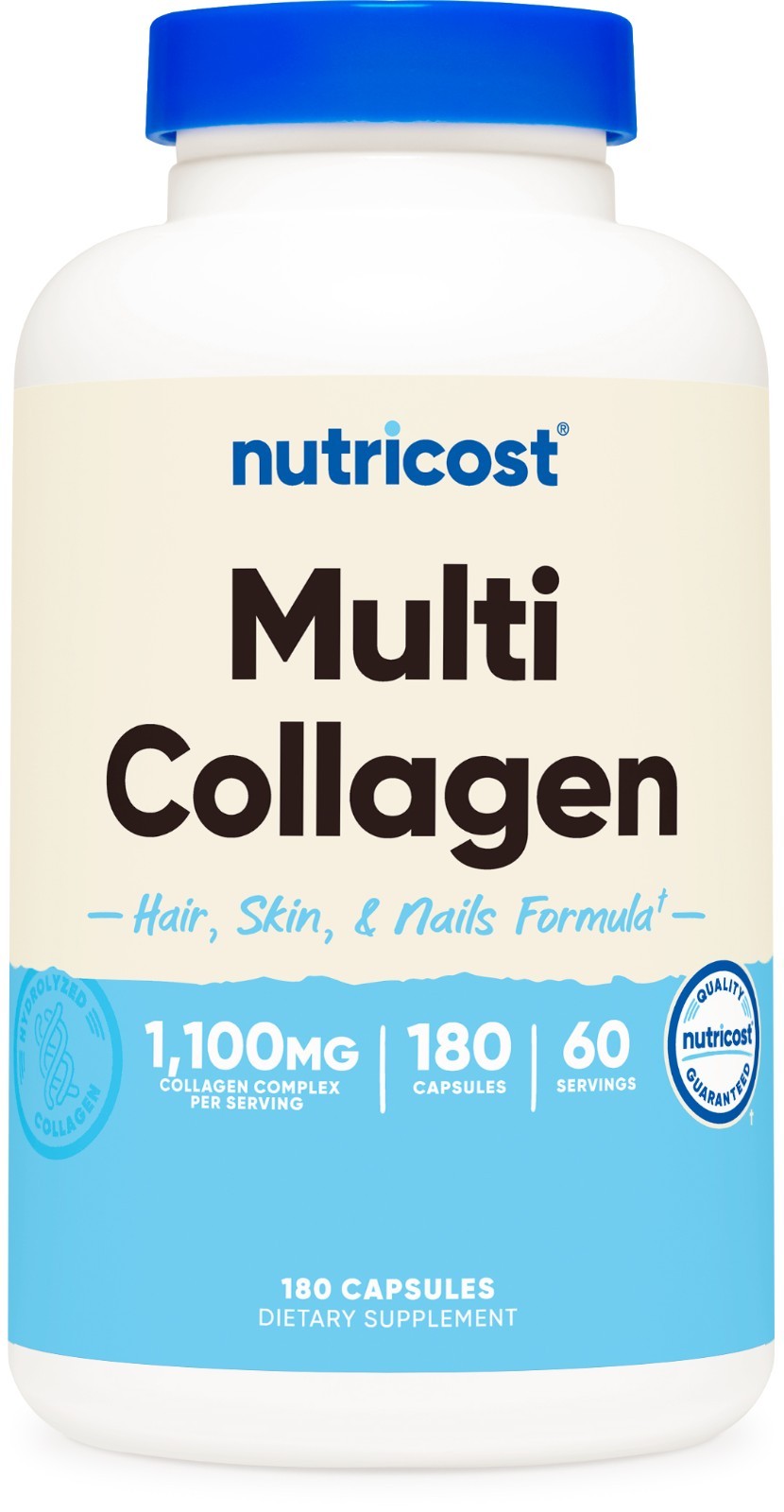 Nutricost Multi Collagen (1100mg) 180 Capsules – with Biotin, 60 Servings