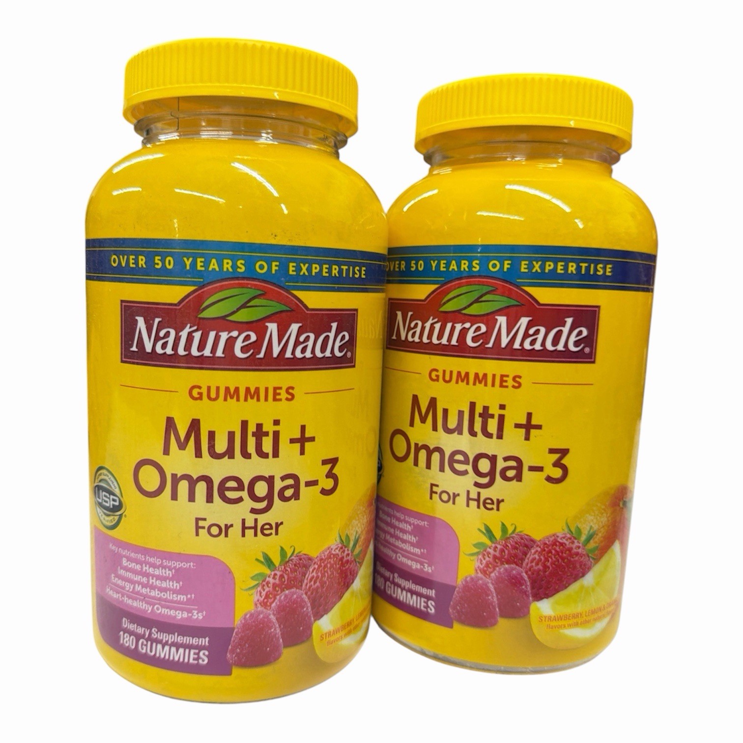2 (180 count each) Nature Made Multivitamin + Omega-3 for Her EXP 11/26