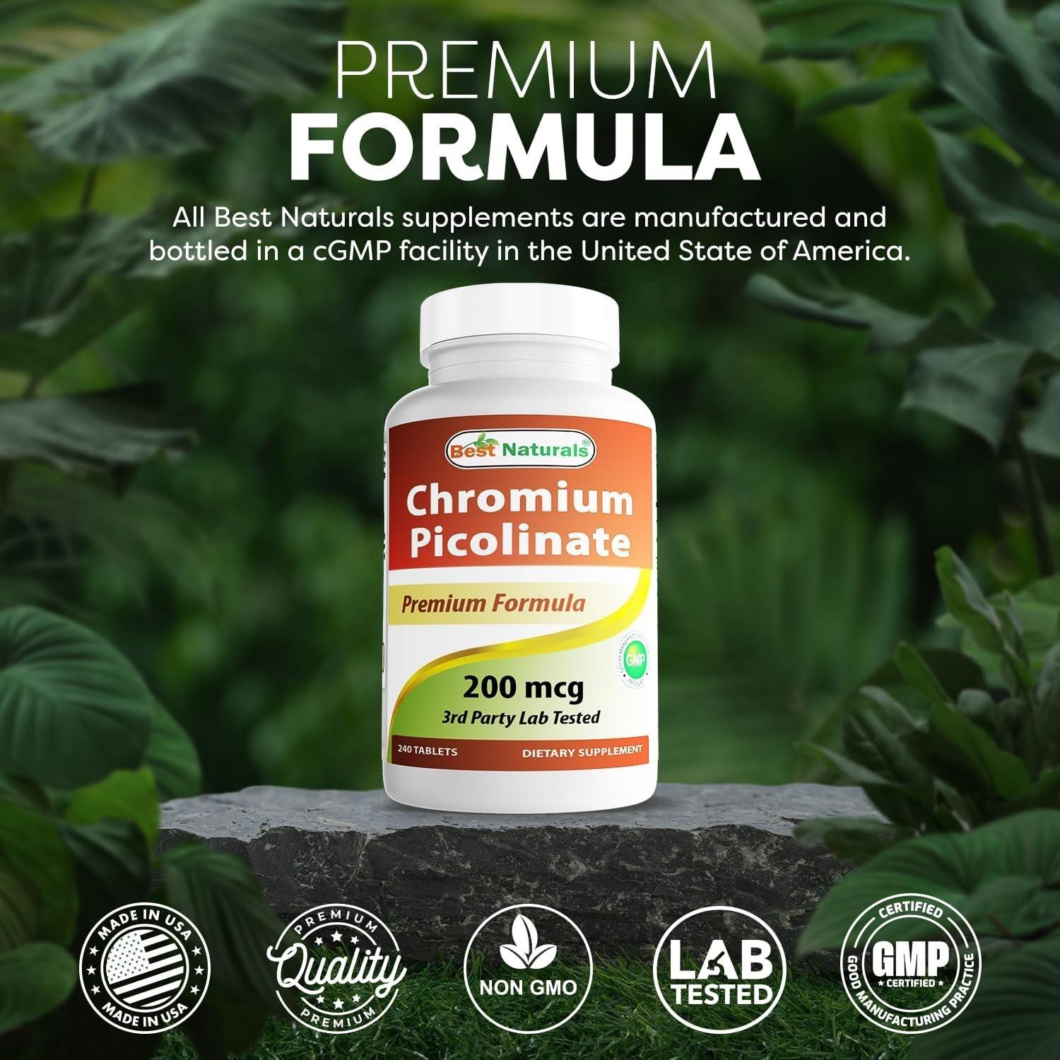 240 Count Chromium Picolinate Tablets 200 mcg – Pure Weight Management Support