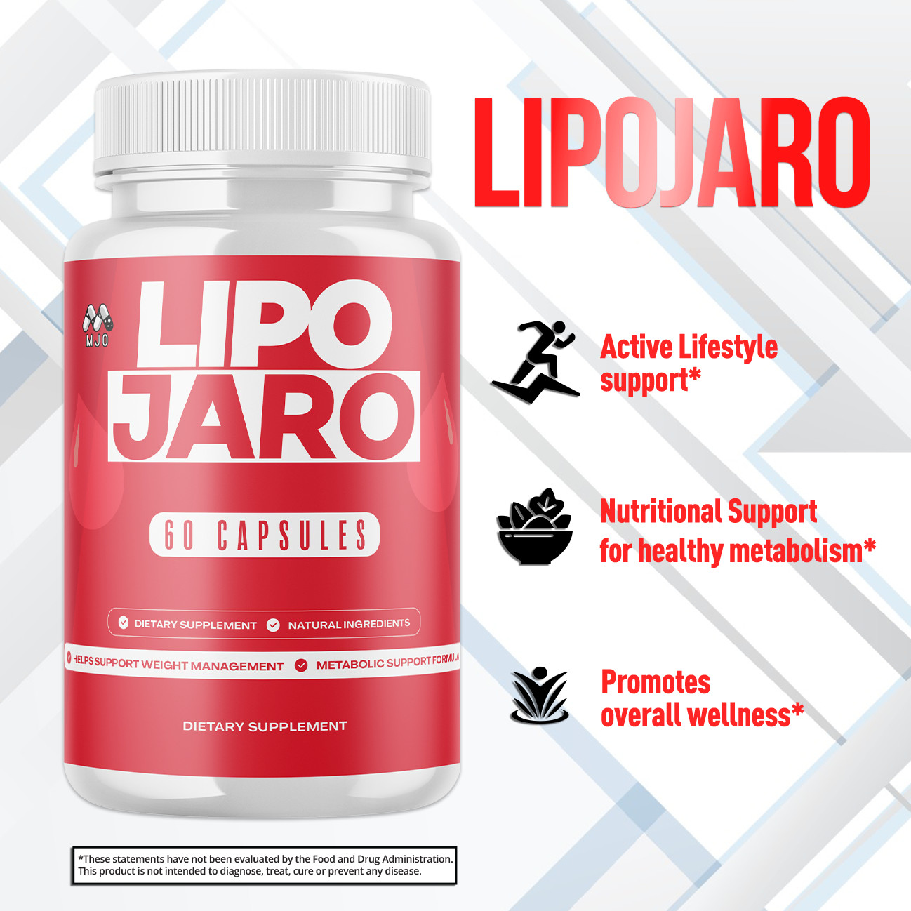 (3 Pack) Lipojaro Advanced Energy & Fitness Formula Vitamin Lipo Jaro 180 Caps