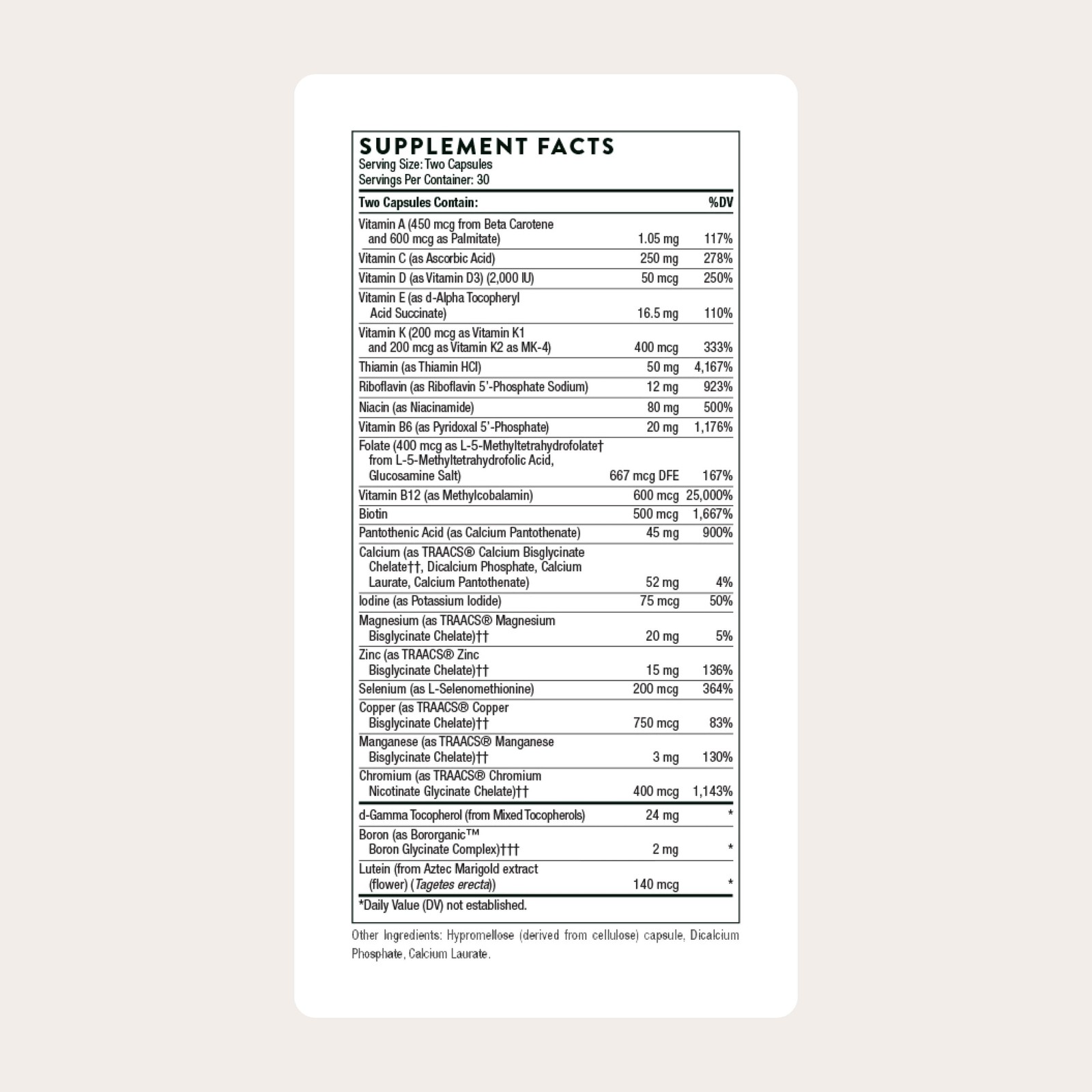 THORNE – Basic Nutrients 2/Day – Comprehensive 60 Count (Pack of 1), Brown