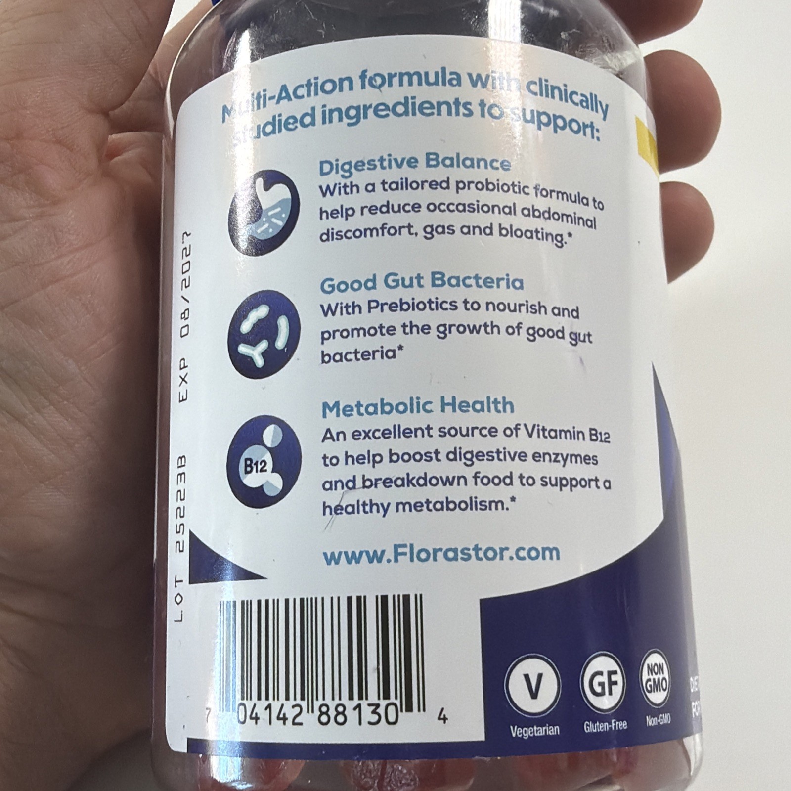 Florastor Prebiotic & Probiotic Digestive & Metabolic Support 56ct 08/2027 Peach