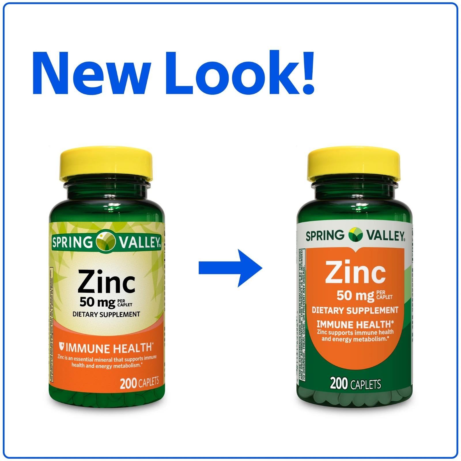 Zinc 50 Mg Immune Skin Health Collagen Cell Growth Enzyme Support, 200 Caplets