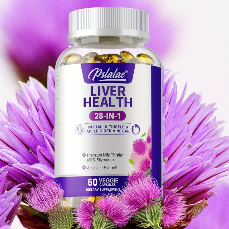 Liver Health Supplement Dandelion Milk Thistle ACV Turmeric 60 Capsules
