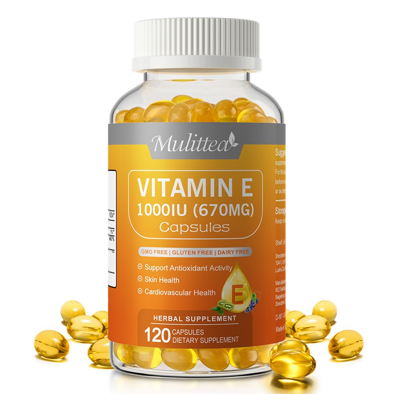 Mulittea Vitamin E 1000 IU Antioxidant Immune Skin Health Mixed Tocopherols 120