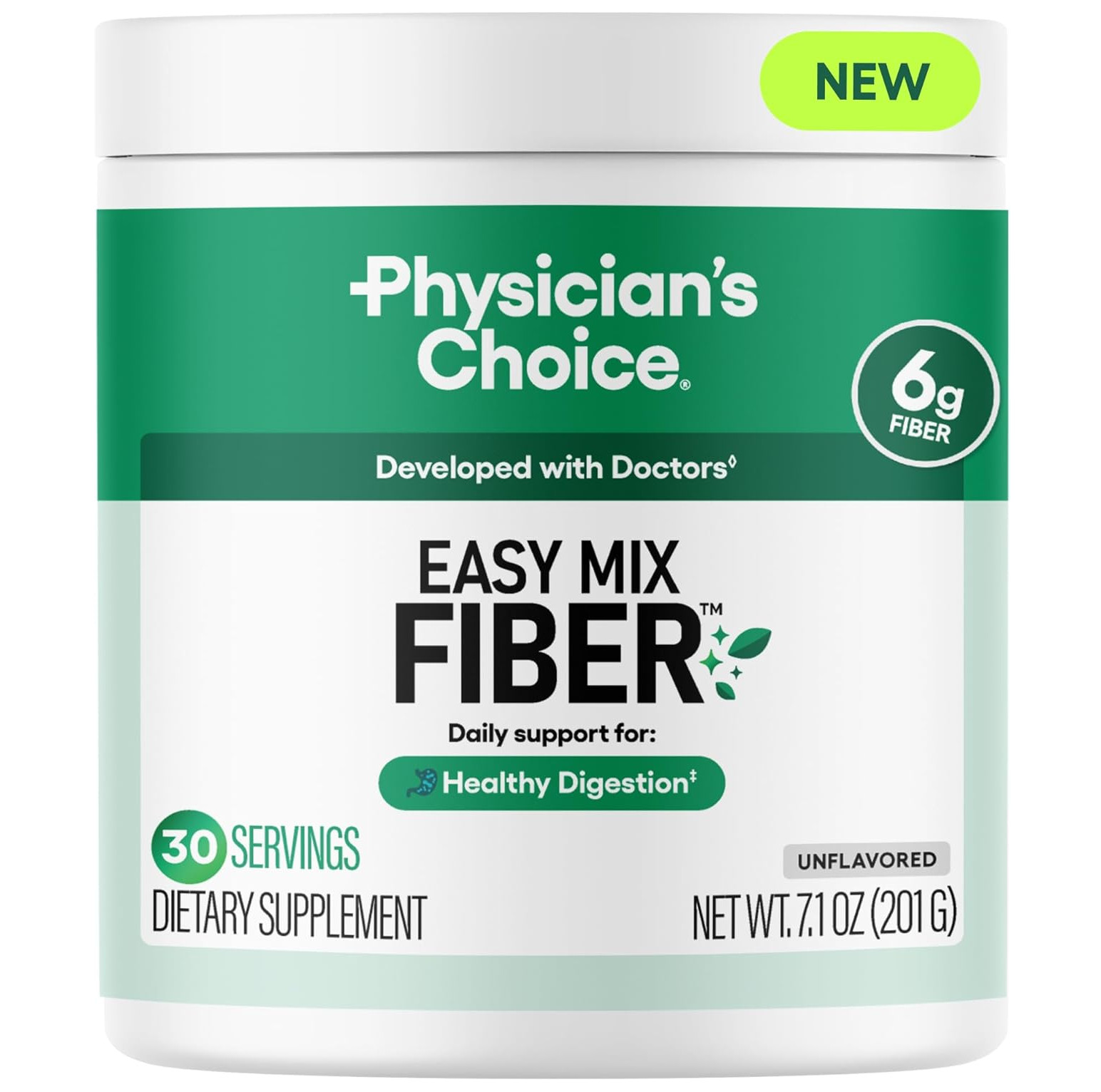 Physician’s CHOICE Easy Mix Fiber for Digestive Health & Regularity – No Grit, S