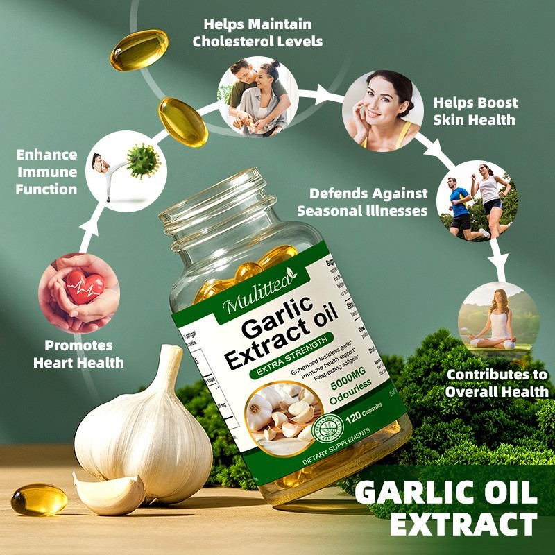 5000mg Garlic Oil 120 Rapid Release Softgels Capsules 5000 Extract organic Pills