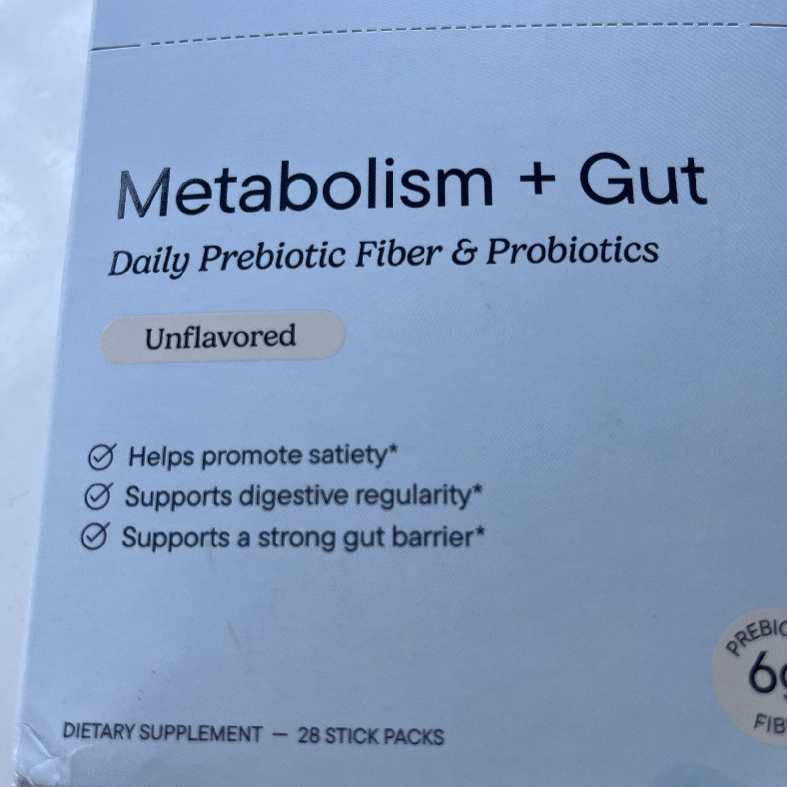 Zenwise Metabolism + Gut Daily Prebiotic Fiber & Probiotics 28 Stick Packs – New