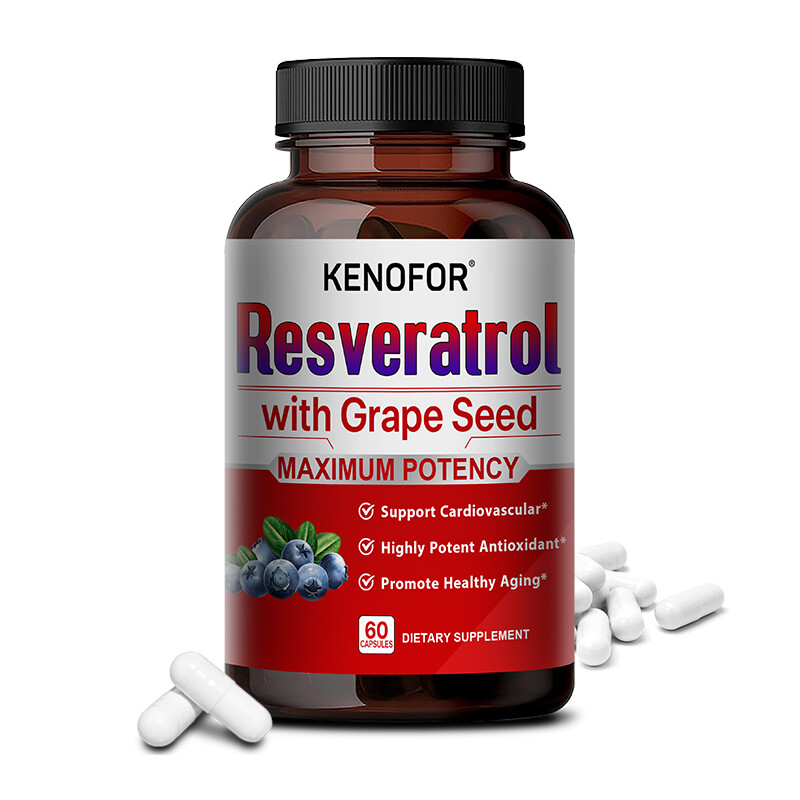 Resveratrol with Grape Seed-Supports Heart Health Anti-Aging DIETARY support USA