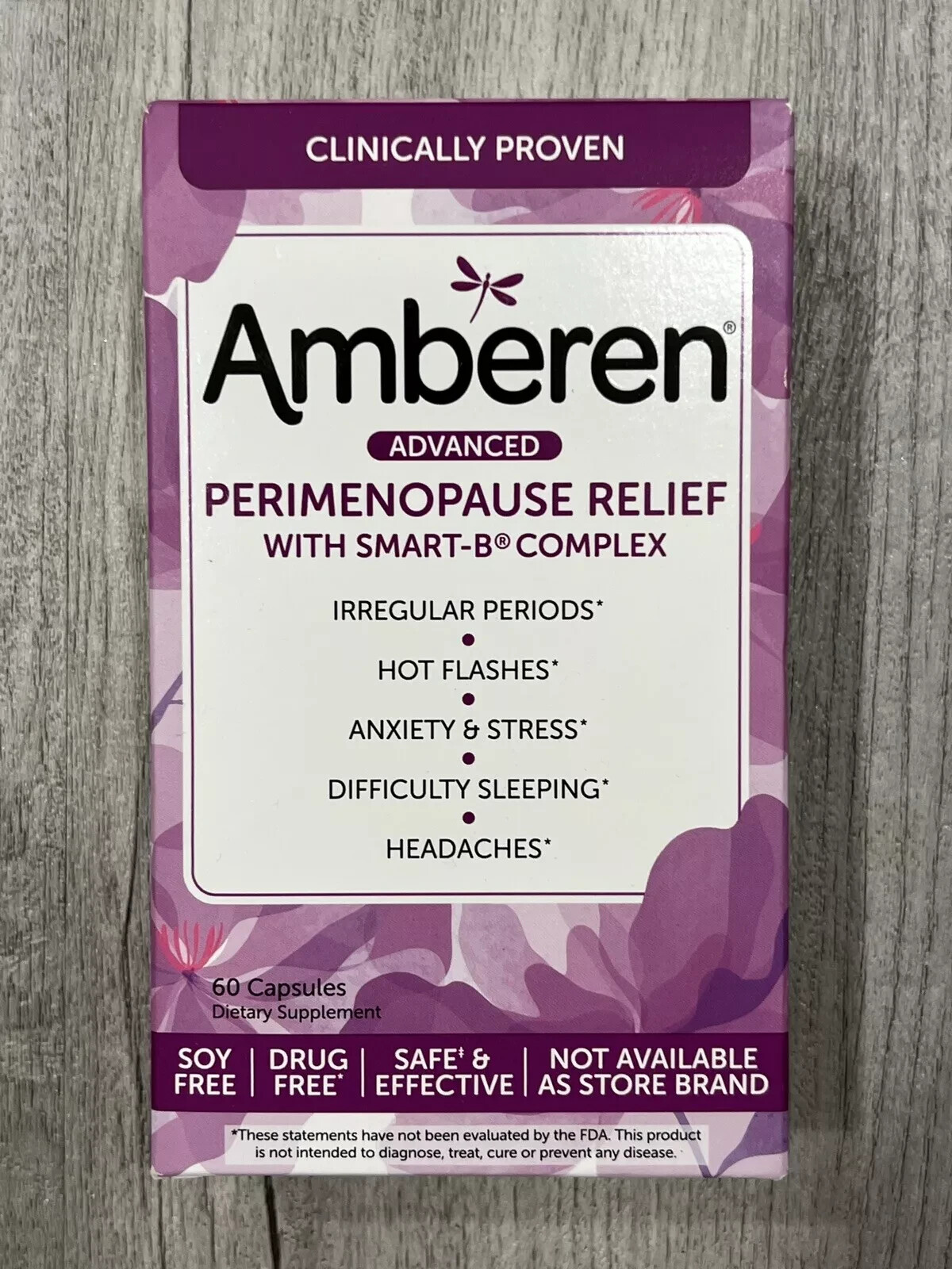 Amberen Perimenopause Relief Smart-B Complex 60 Capsules Exp 12/2025+ NEW!