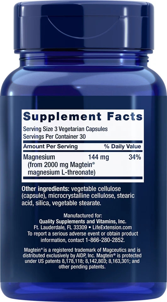 3/2 PACK Neuro-Mag Magnesium L-Threonate from 2000 mg Magtein – Life Extension