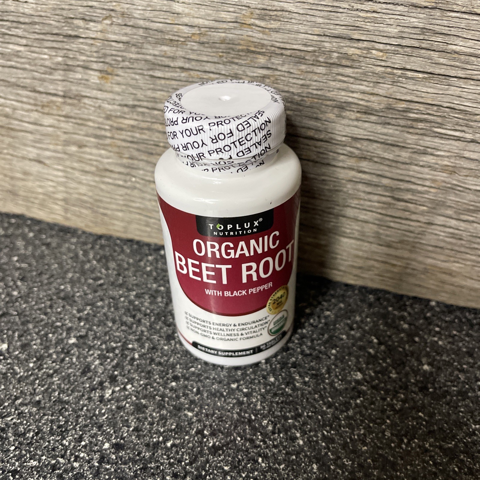 Toplux Organic Beet Root 2040mg with Black Pepper 90 Tablets Energy Circulation