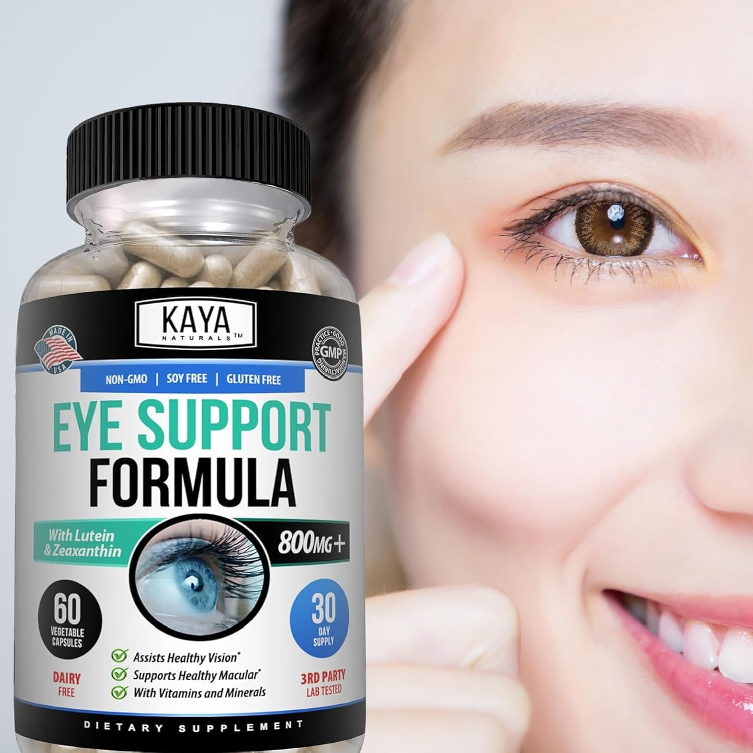 Kaya Naturals Eye Health Supplement – Lutein & Zeaxanthin – Supports Eye Strain,
