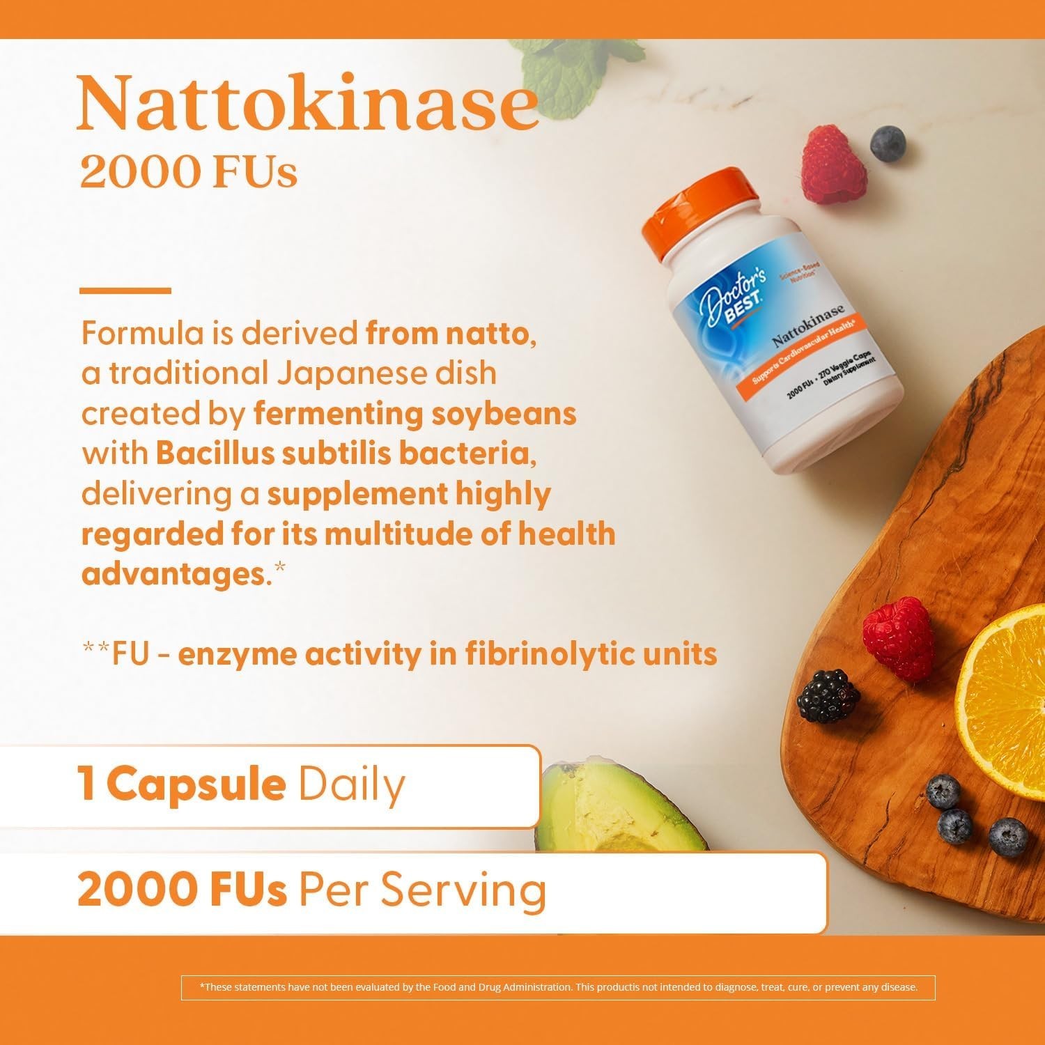 Doctor’s Best Nattokinase, Non-GMO, Vegan, Gluten Free, 270 Veggie Caps