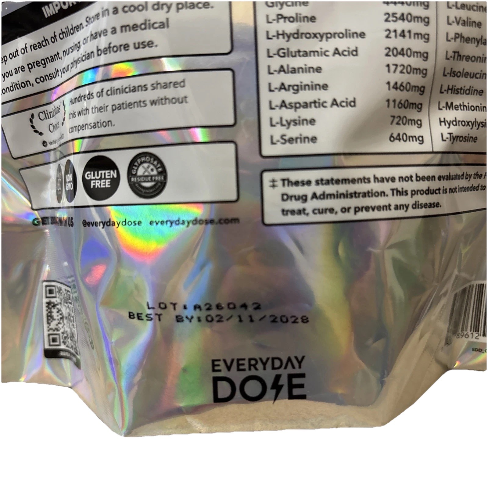 Everyday Dose All-In-One Collagen+ Lion’s Mane Chaga Cordyceps 9.33oz BB 02/28