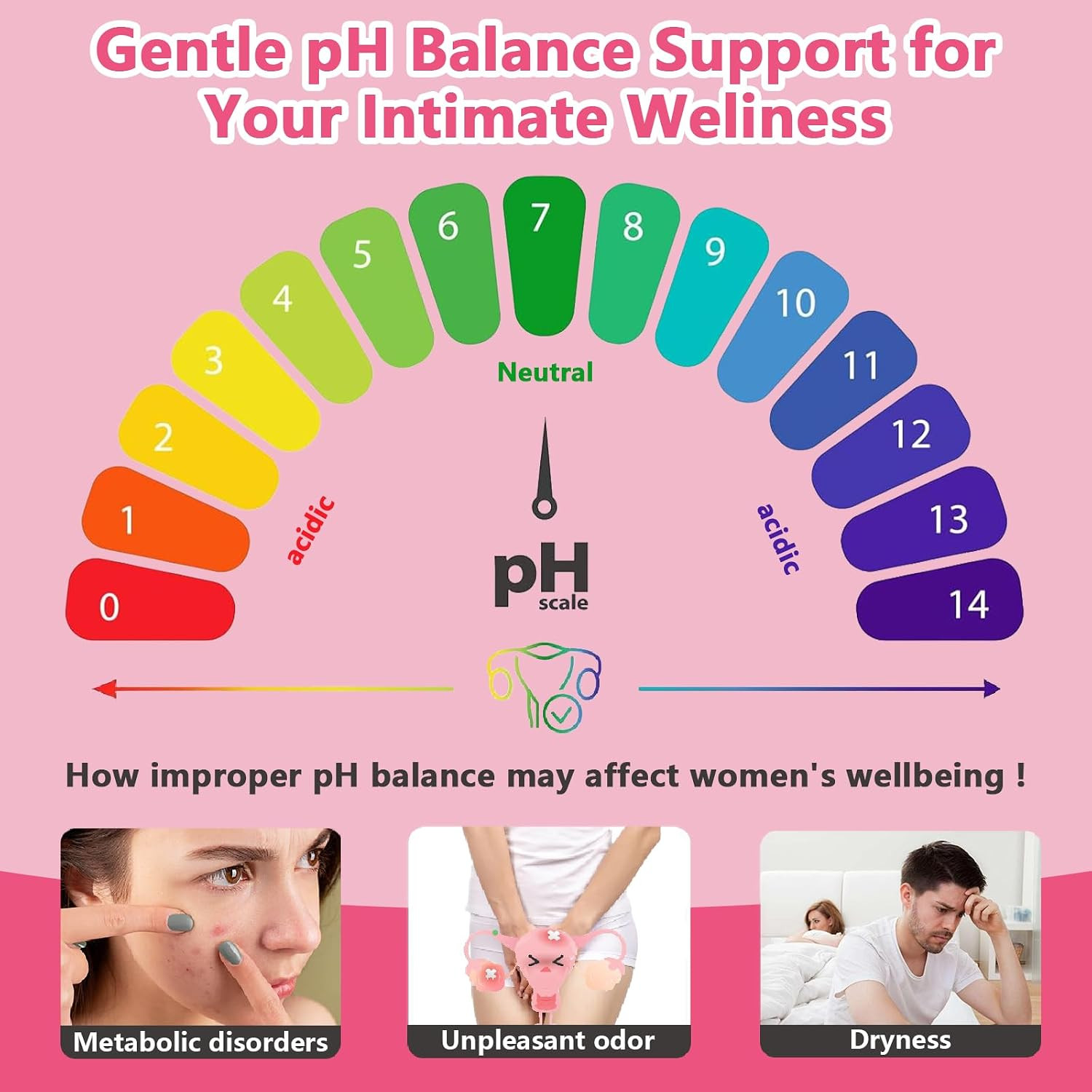 Vaginal Probiotics Gummies for Women, pH Balance & Digestive Support, 60 Count