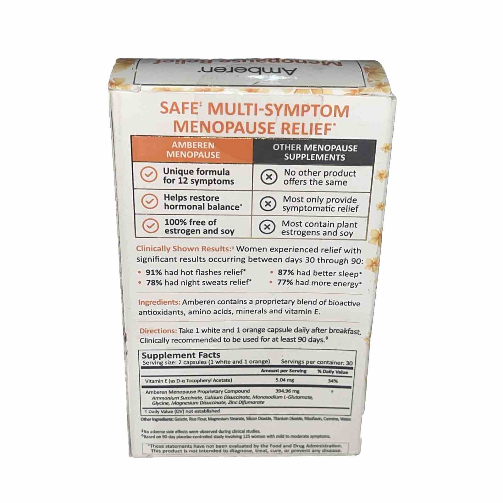 Amberen Menopause Relief Capsules 60-Count Expiration: 10/2025