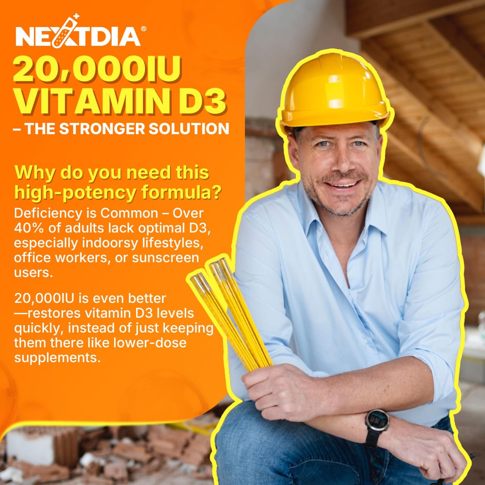 High-Potency Vitamin D3 20,000 IU + K2 200mcg + Calcium Citrate Softgels – Bone
