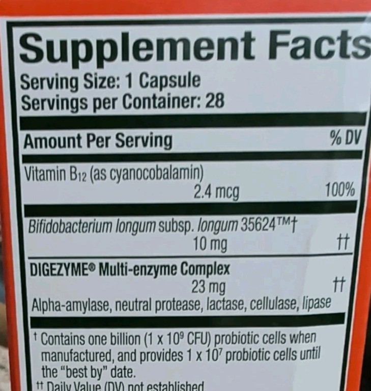 Lot of 2 -Align Probiotic Bloating Relief Food Digestion 28 Caps x2 Exp 8/2026