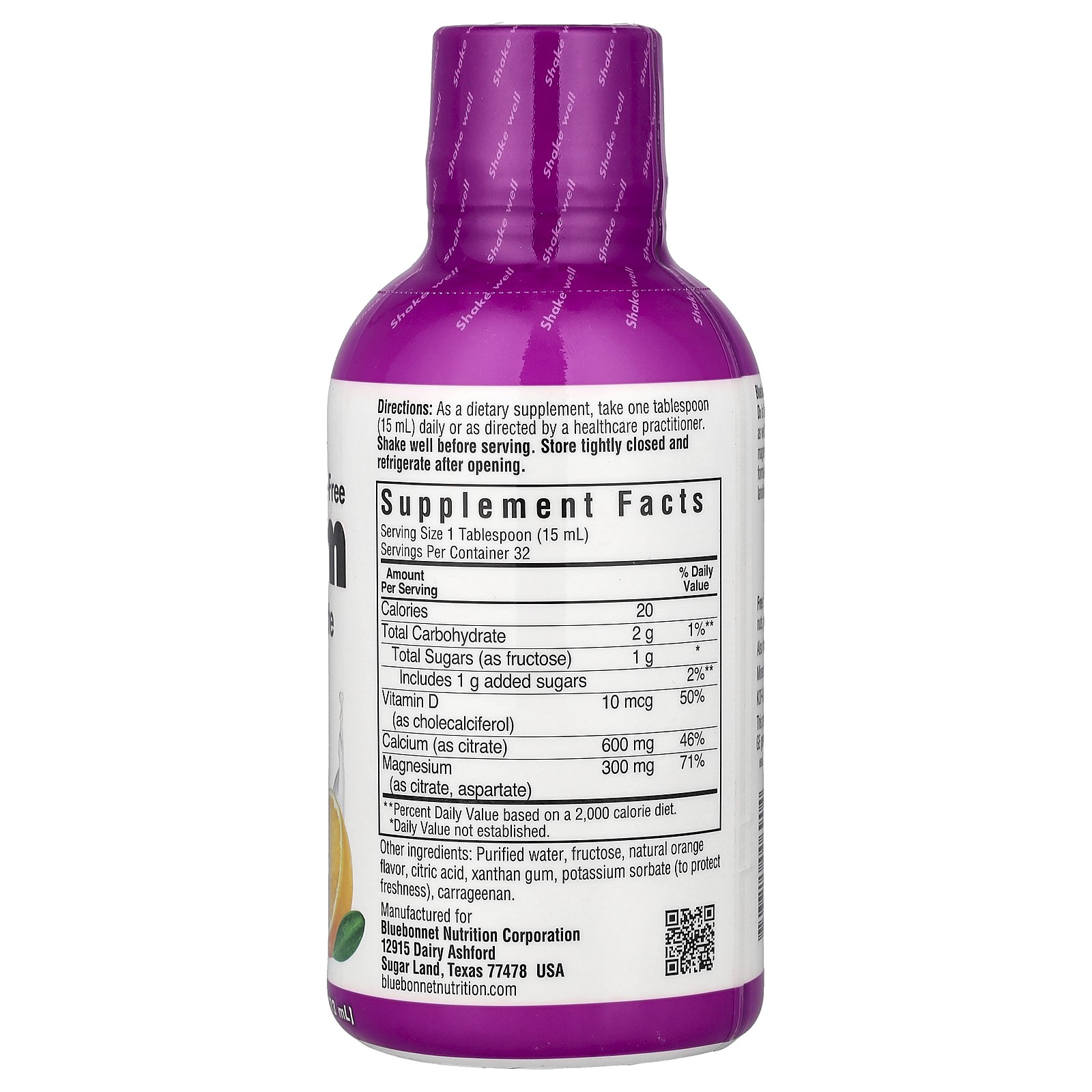 Liquid Calcium Magnesium Citrate & Vitamin D3, Orange , 16 fl oz (473 ml)