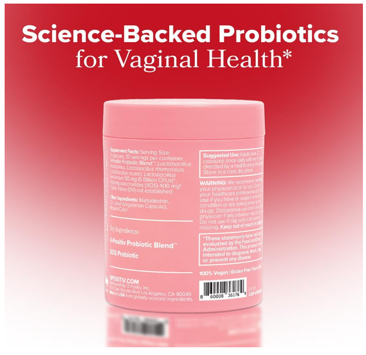 O Positiv URO Vaginal Probiotics 60 Capsules pH Balance Prebiotics Women
