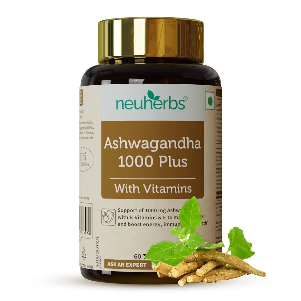Ashwagandha 1000mg Tablets | Manage Anxiety & Stress Relief | N043