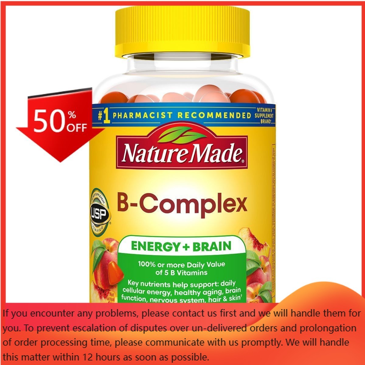 Nature Made Vitamin B Complex Gummies, 5 B Vitamins for Energy – 60ct