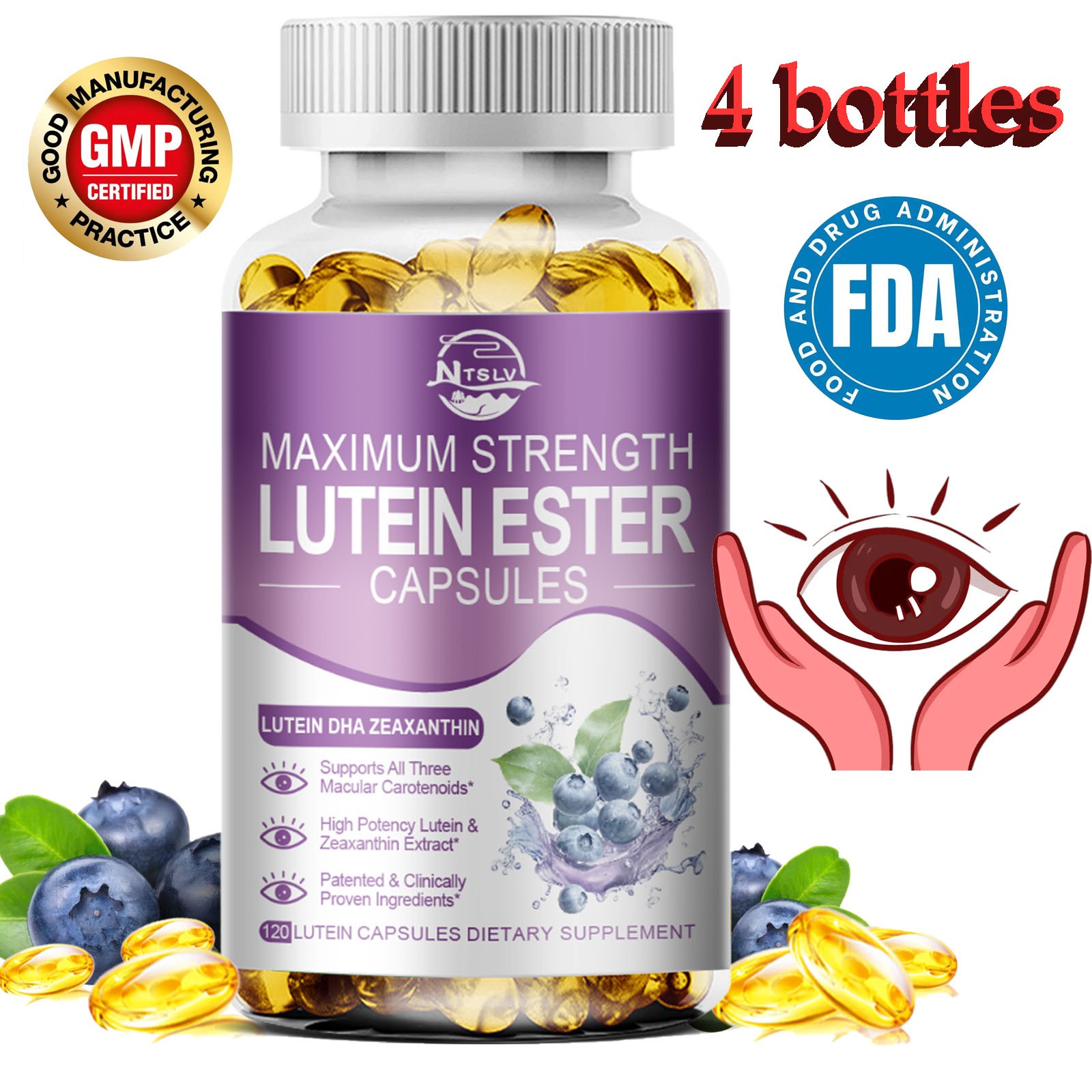 Lutein capsules help with retinal protection and anti-inflammatory effects 120pc